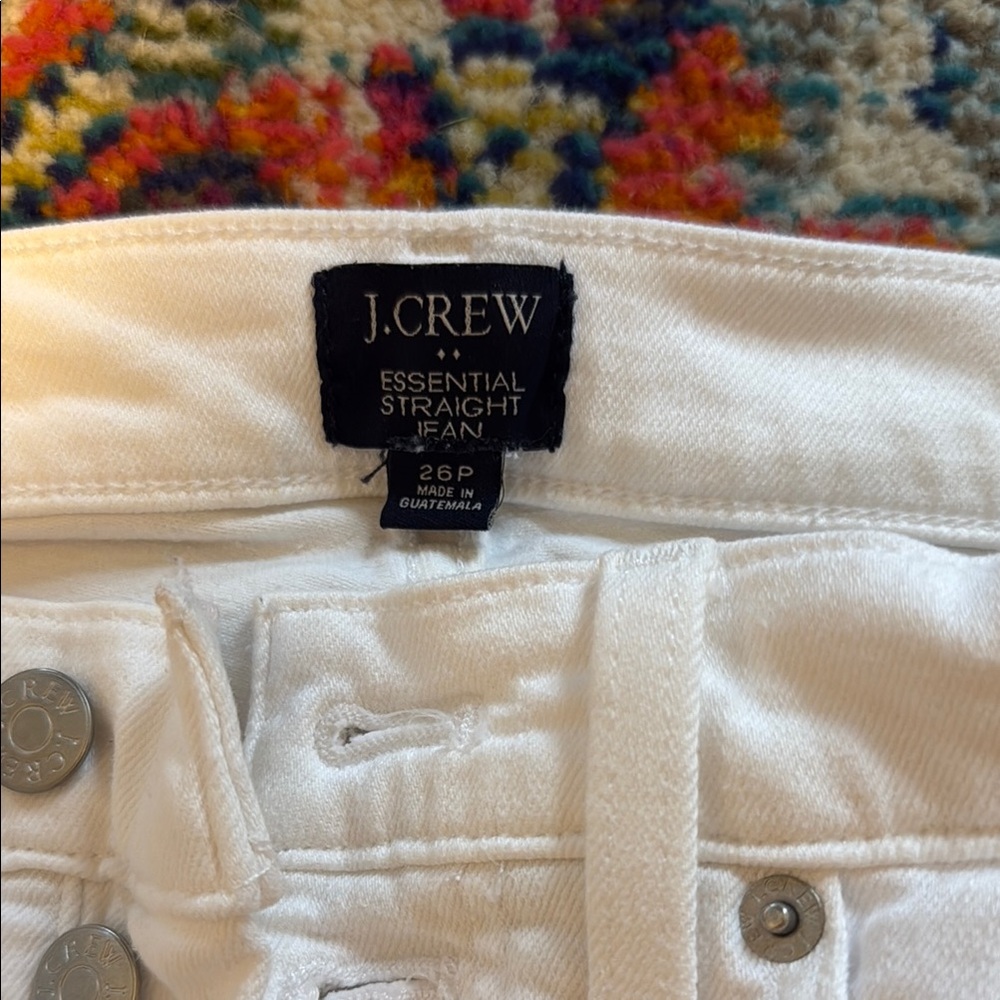 White Button-Fly Pants - Picture 2 of 3